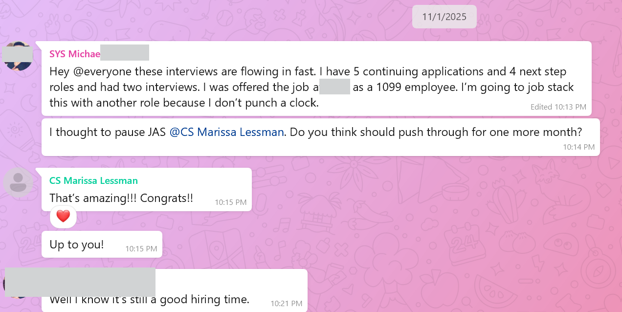 Michael landed a $100,000 Sales Manager role with Elevated Technologies
